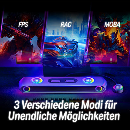 OXS Thunder Pro Gaming Soundbar 5.1.2 Dolby Atmos, Enhanced Bass, Bluetooth Multi-Device Connection, Integrated Subwoofer, 3 Pro Gamer Modes, Slim Toggle Design, for PCs, Game Consoles