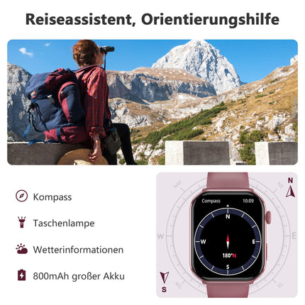 Blackview Smartwatch Women Men, AMOLED Screen Always-On, Fitness Watch with Phone Function, Make/Receive Calls, Sports Watch 100+ Sport Modes, Heart Rate Sleep Monitor, Pedometer, Watch for Android iOS