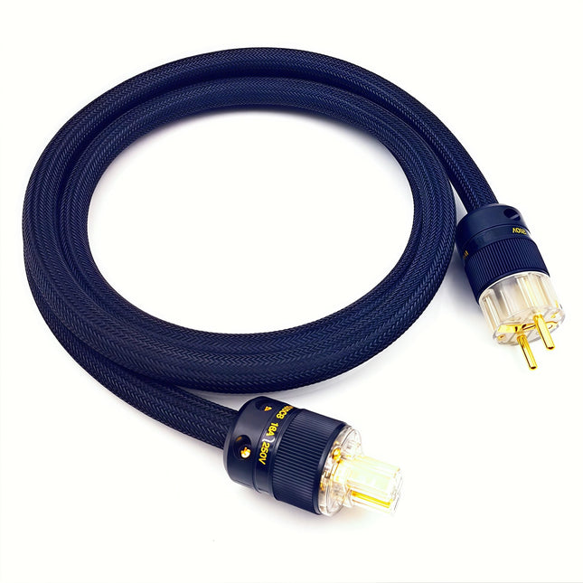 WAudio 10AWG audiophile power cable - EU standard Hi-Fi power cable with Schuko plug and IEC plug (2M)
