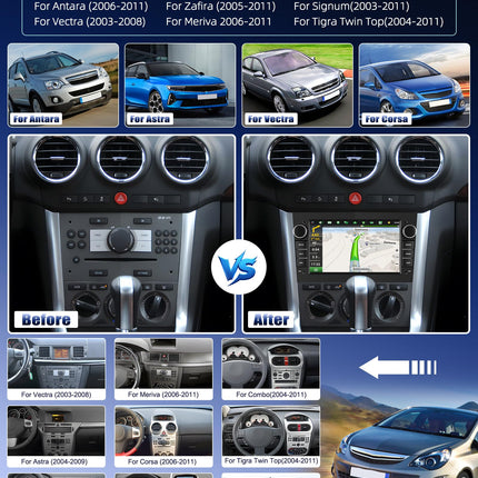 [2+64G] SIXWIN Android 13 autoraadio Opel Corsa d/Astra h/Zafira b/Meriva mudelitele koos Carplay/Android Auto/Mirrorlinkiga, 7-tolline mahtuvuslik puuteekraan, toetab WiFi, GPS, FM, Bluetooth EQ