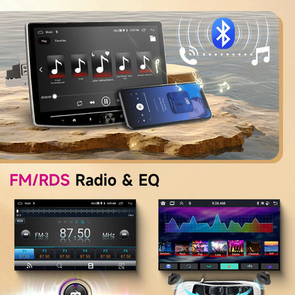 8-tuumaline 4G+64G juhtmevaba Carplay Android 13 autoraadio 1 DIN Android Auto GPS navigatsiooniga WiFi 10-tolline pööratav ekraan autoraadio peegli lingiga Bluetooth FM/RDS/DAB/EQ roolil juhtimine tahavaatekaamera