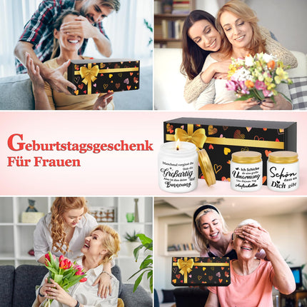 Kingitused naistele, sünnipäevakingitused naistele, tüdruksõber, küünlad, lõhnaküünlad klaasis, isikupärastatud kinkekomplekt, emadepäevakingitused emale, 3 küünla ütlusega
