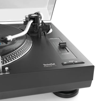 TechniSat TECHNIPLAYER LP 300 - Professionaalne USB DJ-plaadimängija (kriimustusfunktsiooni ja digiteerimisfunktsiooniga, kiirus: 33/45 p/min, kvartsjuhtimisega otseülekanne) must