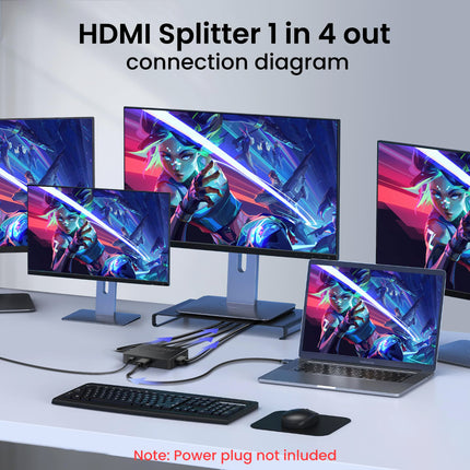 Avedio Links HDMI jaotur 1 sisse/välja kaabliga, 4K jaotur (ainult peegeldamine), Xbox PS5, Fire Stick, Roku Blu-Ray mängija ja DVD jaoks