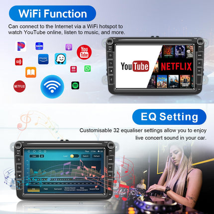 Android autoraadio navigatsiooniekraaniga VW Golf 5 6-kohalisele Passat Sharanile Tiguanile, juhtmevaba Android Auto 8-tuumaline 4G+64G Golfi raadio Carplay, 8-tolline VW Polo T5 Caddy raadio Bluetooth RDS FM GPS WiFi