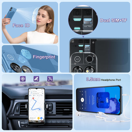 OUKITEL C57 Pro lukustamata telefon - 16GB+128GB/1TB nutitelefon ilma lepinguta, 6,52" Android 14 nutitelefon, 4300mAh, kaheksatuumaline, 13MP kaamera, kahe SIM-kaardiga 4G lukustamata telefonid, sõrmejälje-/näotuvastusega/GPS