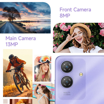 Ulefone Note 21 mobiiltelefon Android 14, 8 GB RAM + 128 GB ROM / SD-1TB, 6,56" HD+ Octa Core, 5000mAh aku, 13MP + 8MP kaamera, nutitelefon ilma lepinguta, Widevine L1 kahe SIM-kaardiga, 4G / sõrmejäljelugeja / näotuvastusega / GPS / OTG / FM, must