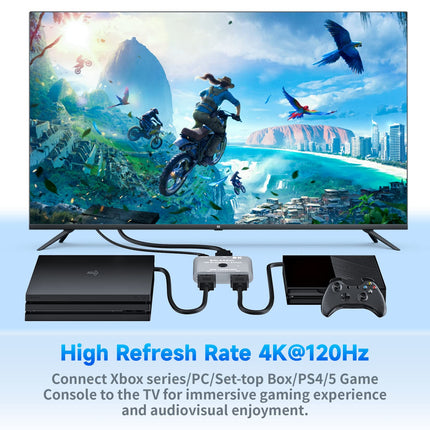 HDMI 2.1 lüliti 4K@120Hz kahesuunaline HDMI lüliti jaotur 1 sisend 2 väljundit/2 sisend 1 väljund jaotur HDMI, BolAAzuL 8K@60Hz HDMI lüliti monitori, HDTV, PS5, PS4, Xboxi, teleri jaoks