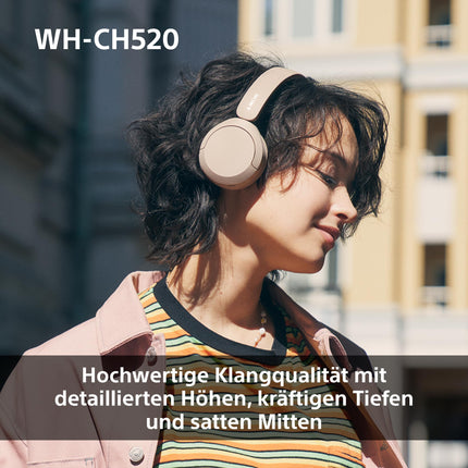 Sony WH-CH520 juhtmevabad Bluetooth-kõrvaklapid, kõrge helikvaliteet, kerge disain, kuni 50 tundi aku tööiga, kiire laadimine, ekvalaiser, selge kõnekvaliteet, iOS ja Android - roosa