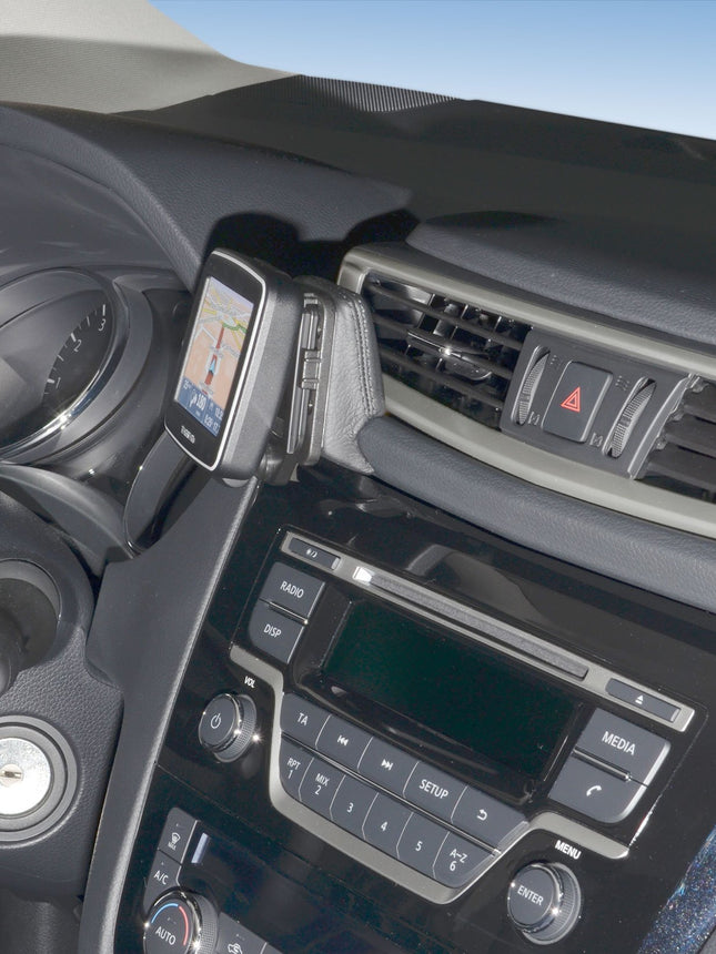 KUDA mobiiltelefonihoidik Nissan Qashqai ja Nissan X-Trailile alates 11/2013 - telefonikonsool nutitelefonide, mobiiltelefonide, navigatsioonisüsteemide ja muu jaoks - kunstnahast konsool, must, 5515