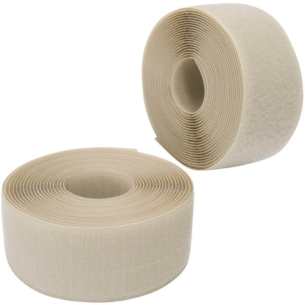 AERZETIX - C66006 - Hook and loop tape/roll 50 mm 5 meters - organizer/cable tie - tape for garment bags - made of polyamide and polyester - color: light beige