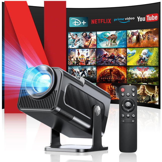 Seseno projektor, miniprojektor, 4K FHD 1080P kaasaskantav projektor, toetab Android 11.0 5G WiFi 6 BT 5.0, automaatne trapetsikorrektsioon, 150 tolli, 360-kraadiselt pööratav nutikas projektor telefoni/arvuti/sülearvuti/teleri jaoks
