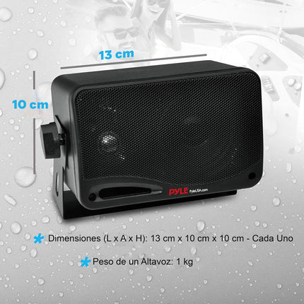 Pyle 3.5" Outdoor Speaker Bluetooth 200W – 3-Way Stereo Speakers for Indoor &amp; Outdoor Use – Surface-Mounted Speaker Waterproof for Patio, Garage, Pool &amp; Living Area Including Wall Mount &amp; Power Supply