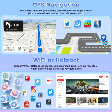 [8-tuumaline 4G+64G] Hikity autoraadio Android 13 VW Golf 5 EOS Golf 6 Passat B6 Polo Caddy 9'' puutetundliku ekraaniga raadio 1280*720 piksliga 32EQ FM RDS juhtmevaba Carplay Android Auto GPS navigatsiooniga tahavaatekaamera