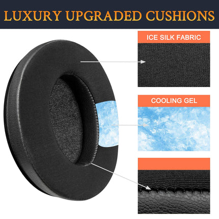 SOULWIT Cooling Gel Ear Pads for Sennheiser HD201/HD201S/HD206/HD200 Pro/HD180/HD418/HD419/HD421/HD428/HD429/HD438/HD439/HD448/HD449/HD451/HD461/HD471 Headphones, Cushions with Noise Isolating Foam