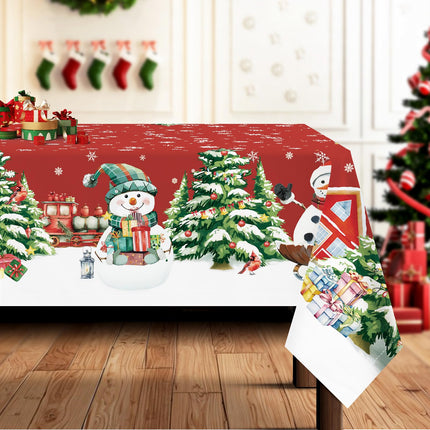 Arquiel jõululaudlina, lumememme punane jõulupuu laudlina, pestav ristkülikukujuline kergesti hooldatav laudlina köögipidude kaunistamiseks pulmafestivaliks (152 x 213 cm)