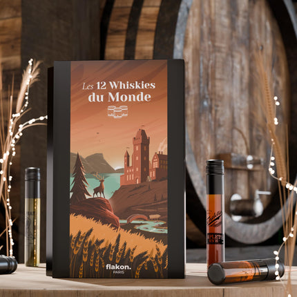 Wine tasting set, 12 wines (100 ml each), including tasting book (12 Wiskies World calendar)