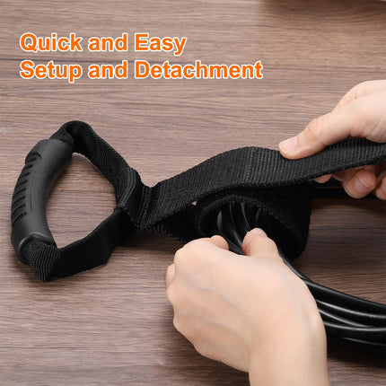 sourcing map Extension Cord Holder Organizer Storage Straps 435 mm Heavy Duty Garage Carrying Straps with Handle for Power Cords, Cables, Hoses, Ropes, Black, 2 Pack