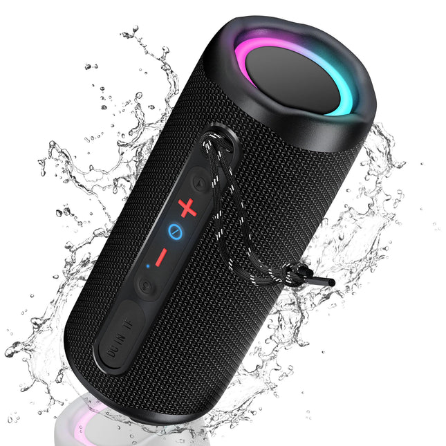 KingSom Bluetooth Speaker with Light, Portable Bluetooth 5.3 Music Box with Enhanced Bass, Waterproof Bluetooth Music Box with 24h Battery, Portable Bluetooth Speaker for Outdoors, Travel
