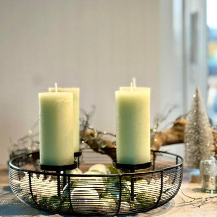Brandsseller Advent wreath Ø 36.5 cm | Christmas wreath | Candle holder | Advent basket | Christmas decoration | Metal | Black