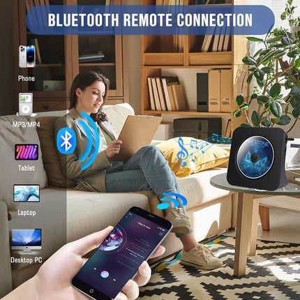 Lauaarvuti CD-mängija Bluetooth-saatjaga, kaasaskantav CD-mängija kõlarite ja taimeriga, CD-raadiomängija AUX/USB-pordiga, tolmukate, LCD-ekraan, K-popi muusikaalbumite kaugjuhtimispult