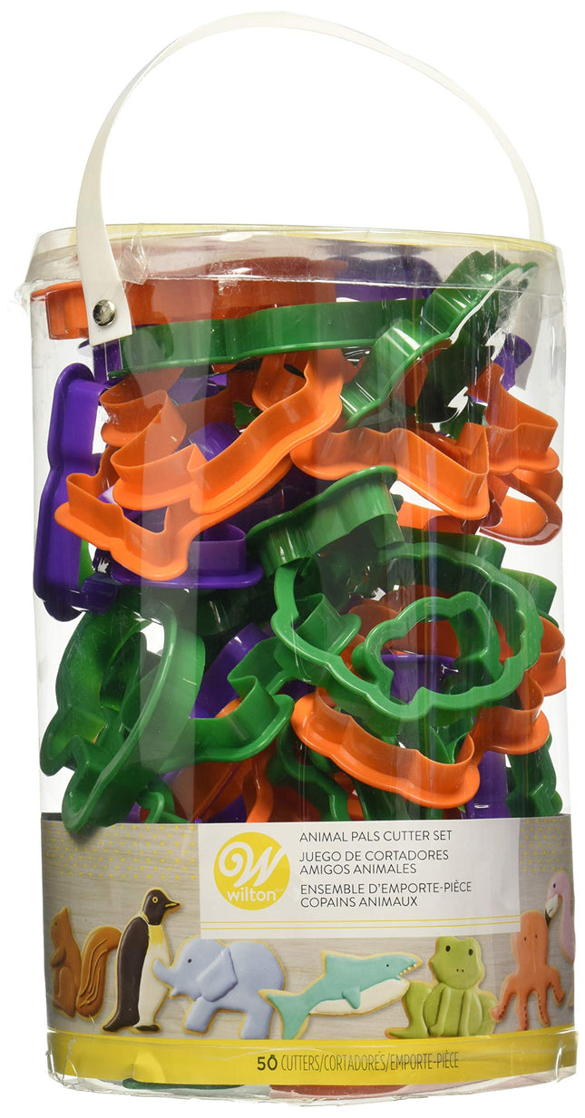 Wilton Cookie Cutter Tropical Party, 3-Piece: Tropical Cookie Cutters, Cookie Cutters: Fish, Dog, Cat, Bird, Butterfly and More, Kitchen Baking, DIY - Set of 50, Multicolored