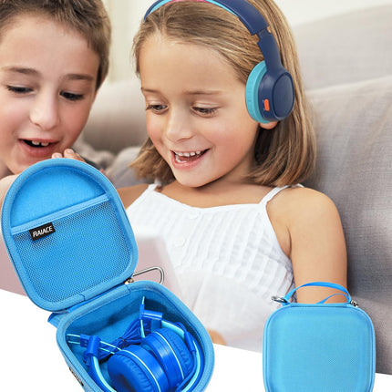 RAIACE kõrvaklappide hoiukott, mis ühildub Noot Products K11/K22/iClever HS 14/Elecder i37/i36/POWMEE M2 laste kõrvaklappidega (ainult kott), sinine