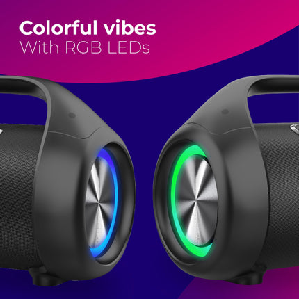 Caliber Statement - Bluetooth® speaker with extra bass AUX USB RGB LEDs Accu (HPG640BT), Black