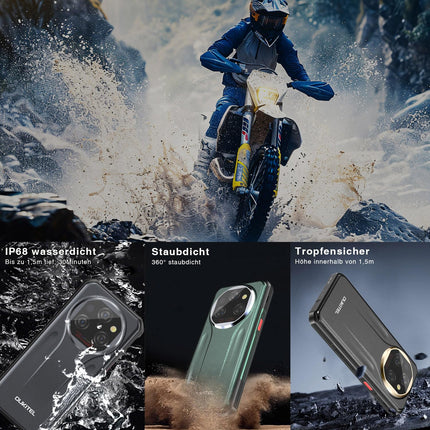 OUKITEL WP39 Pro Outdoor Mobile Phone 5G 36GB+512GB/2TB, 11000mAh Android 14 Outdoor Smartphone Without Contract, MTK6300 Octa-Core Waterproof Construction Site Phone, 64MP+32MP, 6.6'' FHD+/Fingerprint/NFC/33W-Black