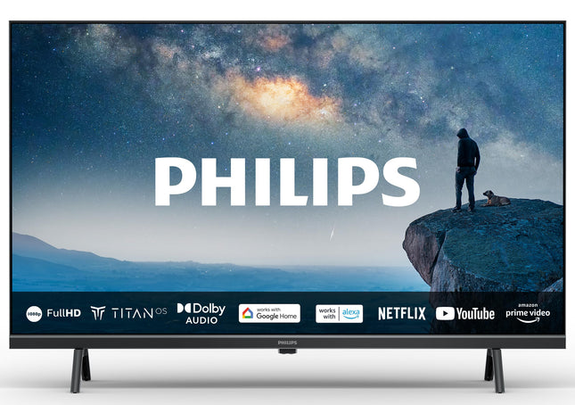 Philips 40PFS6009 FHD LED nutiteler - 40-tolline ekraan pikslipõhise HD Titan OS platvormi ja Dolby Digitaliga - töötab Alexa ja Google Assistantiga - matt must
