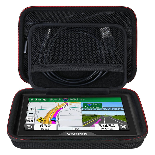Elonbo GPS-kandekott 5-5,5-tollisele Garmin Drive 51/52/53, DriveSmart 55, Garmin zūmo XT, dēzl OTR500, zūmo 396 LMT-S GPS-navigatsioonisüsteemile, lisavõrgust tasku autolaadija USB-kaablile, must