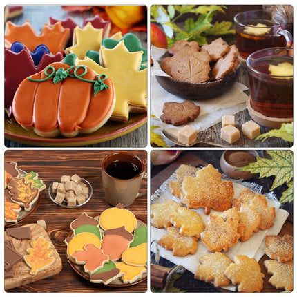 WEDNOK 9pcs Autumn Cookie Cutters Thanksgiving Cookie Cutters Leaves Cookie Cutters Stainless Steel DIY Cookie Cutters with Maple Leaf Oak Leaf Squirrel Acorn Hedgehog Pumpkin for Cookie Fondant Baking