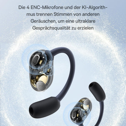 Baseus Eli Sport 1 avatud kõrvaga Bluetooth-kõrvaklapid, suunatud akustika, võimas bass, ülikerged, IPX4 veekindlad, ENC mikrofonid, Bluetooth 5.3 jooksmiseks, treenimiseks, fitnessiks