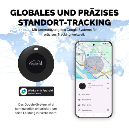 Lifemate Life Tag Android Smart Tag, Key Finder Compatible with Google Find My Device APP (Android ONLY), Bluetooth Key Finder for Luggage/Bags/Suitcases/Wallets, 2 Pack