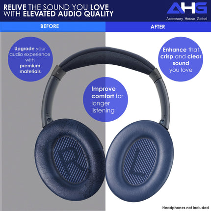 Piiratud väljaande tumesinised lisatarvikutega kõrvapadjad, mis ühilduvad Bose QuietComfort 35 (QC35) ja QuietComfort 35 II (QC35 II) kõrvaklappidega. Valknahk | suure tihedusega vaht | suurendatud vastupidavus.