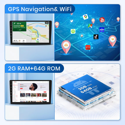 2G+64G Android autoraadio Suzuki SX4 2006-2013 FIAT Sedici 2005-2014 jaoks koos Carplay Android Auto, Rimoody 9-tollise 2.5D puutetundliku ekraaniga autoraadio GPS-navigatsiooniga Bluetooth FM RDS WiFi EQ tahavaatekaamera
