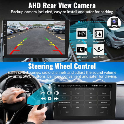 [4+64G 8-tuumaline] CAMECHO Android 13 autoraadio VW Golf 5 6 Polo Tiguan Caddy Skoda Passatile koos Carplay/Android Auto/Mirrorlinkiga, 9-tolline mahtuvuslik puuteekraan WiFi, GPS, FM, Bluetooth
