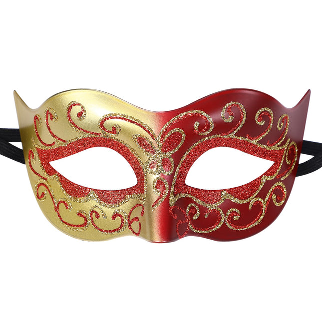 Oidea Veneetsia retro mask meestele: Veneetsia mask meestele, vintage stiilis, karneval, halloweeni kostüüm, kokteilipidu, mardi gras mask, punane