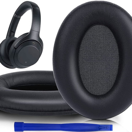 SOULWIT Protein Leather Replacement Ear Pads for Sony WH-1000XM3 (WH1000XM3) Over-Ear Headphones, Replacement Pads with Soft Protein Leather, Noise Isolating Memory Foam