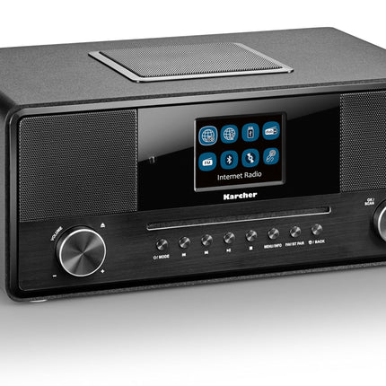 Karcher DAB 9000CDi internetiraadio CD-mängijaga (DAB+ / FM RDS, Wi-Fi ja Bluetooth, USB-port, AUX-IN, äratuskell kahekordse äratusega, integreeritud subwoofer) must