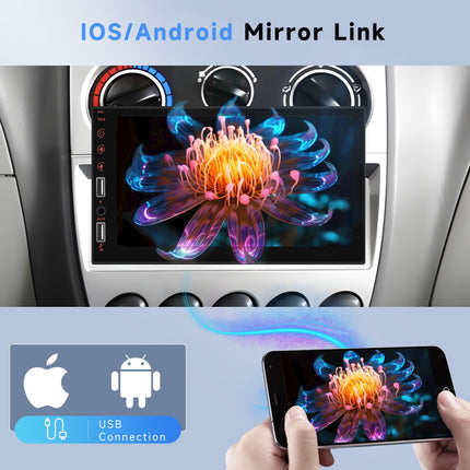 A-apple Carplay autoraadio 1 DIN Android Auto Mirror Link Bluetoothiga 7-tolline puutetundliku ekraaniga autoraadio Bluetooth Handsfree FM-raadio USB/AUX/TF/EQ Roolil juhtimine tahavaatekaamera