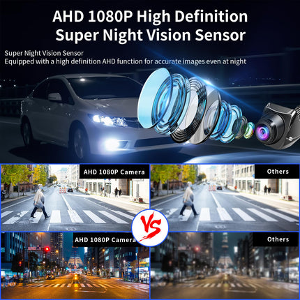 OBEST tahavaatekaamera HD 1080P, auto tahavaatekaamera komplekt, tahavaatekaamera 4,3-tollise ekraaniga, öine nägemine, IP69 veekindel tahavaatekaamera komplekt bussile, kaubikule, veoautole, transpordiautole, matkaautole, haagissuvilale