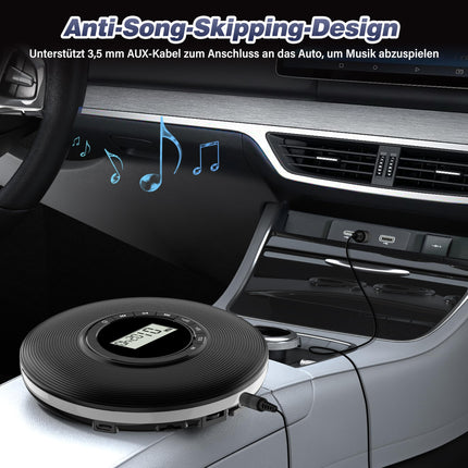 Greadio Portable CD Player Discman CD Player Anti-Skip Protection 4 EQ Sounds CD Player, TF Card/AUX Output Small Music Player, Compatible with CD-R, CD-RW and MP3 for Car Home