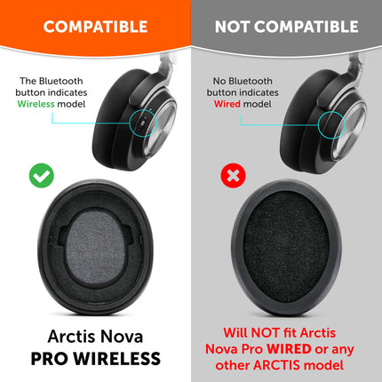 WC Freeze Nova Pro Wireless – Cooling Gel Ear Cushions ONLY for Arctis Nova Pro Wireless (Does not fit other models), made by Wicked Cushions, Improved Sound Isolation | Black