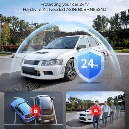 AZDOME auto armatuurlaud esi-taga 4K+1080P, WiFi GPS armatuurlaud, autokaamera 64G SD-kaardiga, ADAS, superöine nägemine, WDR, tsükkelsalvestus, G-andur, parkimise jälgimise autokaamera