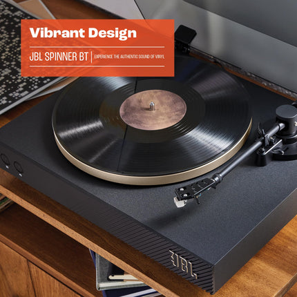 JBL Spinner BT – High-quality record player with Bluetooth and aptXTM HD – Black and Gold