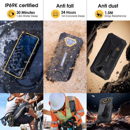 Ulefone Armor X13 Outdoor Mobile Phone Android 14, 50MP + 24MP Night Vision 12GB + 64GB/256GB SD Octa Core 6320mAh 6.52'' Construction Site Mobile Phone without Contract 4G Dual SIM Outdoor Smartphone IP68 Fingerprint ID NFC GPS