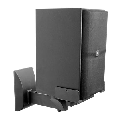 Mount-It! Universal Speaker Wall Mounts, 1 Pair, Side Clamp, Bookshelf Mount, Large or Small Speakers, 2 Brackets, 25 kg Capacity, Black (MI-SB37)