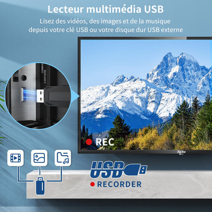 TuTu TV 42-tolline (106 cm) Full HD LED-teler Kolmekordse tuuneriga (DVB-T/T2-CS/S2) HDMI USB CI/CI+ Hotellirežiimi USB-meediapleier (2023)