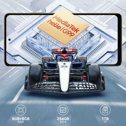 Blackview Shark 8 (16GB+256GB) mobiiltelefon, Helio G99, 120Hz 2.4K, 64MP, Android 13 nutitelefon ilma lepinguta, 6.78" FHD+ ekraan, 13MP, 5000mAh aku 33W, sõrmejäljelugeja/NFC, 4G kahe SIM-kaardiga mobiiltelefonid